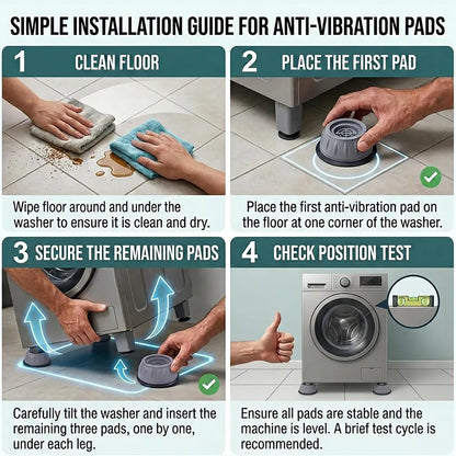 🏠 Anti-Vibration Washing Machine Stabilizer Pads (4-Pack)