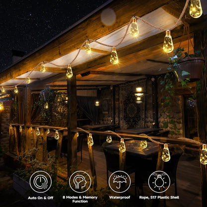 🔥2026 Hot Sale - 🌙 💡Vintage Solar String Lights – Turn Any Space Into a Cozy Dreamy Escape(✨Buy 2 Free Shipping)