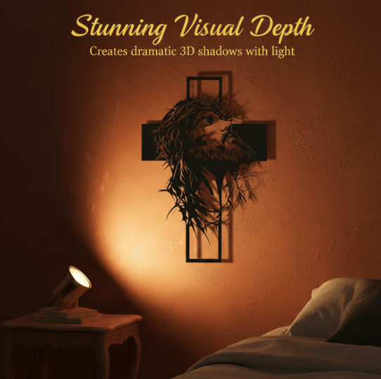 🔥Jesus Cross Iron Sign Christ Wall Art Decor✝️🖼️ Elevate Your Space with Spiritual Elegance 🙌✨