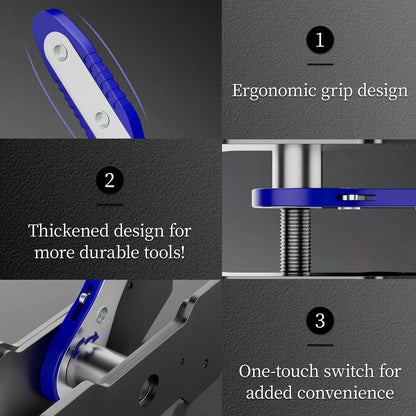 Brake Caliper Piston Press Tool – 360° Rotating Ratchet Wrench for Single, Dual & Quad Piston Disc Brakes