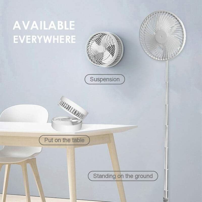 🌀  NOW! 🔋 Telescopic Folding USB Charging Fan – Adjustable height, quiet operation & portable – perfect for desk, travel or outdoor use 💨