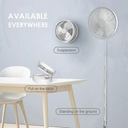 🌀  NOW! 🔋 Telescopic Folding USB Charging Fan – Adjustable height, quiet operation & portable – perfect for desk, travel or outdoor use 💨