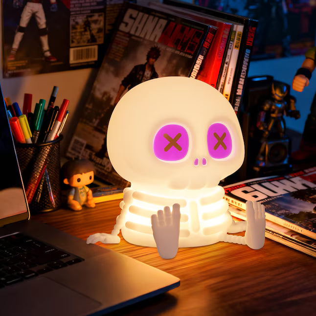 👻Halloween Skull Night Light, Soft Squeeze Silicone Lamp 7 Color Changing 🎃🦇