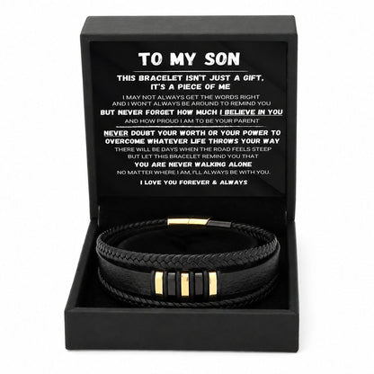 🖤To My Son — Never Walk Alone Braided Bracelet Set
