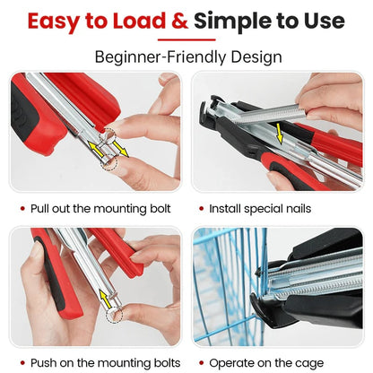 🔥Auto-Feed Hog Ring Pliers Kit –Heavy Duty Fence & Cage Fastening Tool