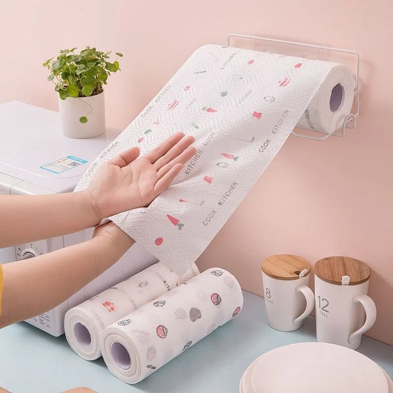 🧽 50Pcs Reusable Cleaning Lazy Rags Roll –  Washable Kitchen Towels & Multi-Purpose Wiping Cloths for Home Cleaning