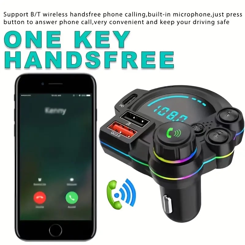 Bluetooth 5.3 Car Adapter Charger, 4-Port Fast Charging