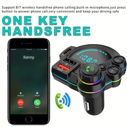 Bluetooth 5.3 Car Adapter Charger, 4-Port Fast Charging