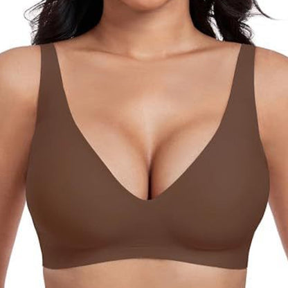 💗LIMITED TIME SALE 49% OFF⚡50K+ SOLD💕 Jelly Wireless Womens Comfortable Wireless Bras Push Up Bralettes Seamless Tshirts Bras Deep V Everyday Bras