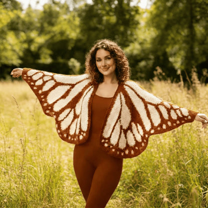 Monarch Butterfly Cardigan – Handcrafted Statement Piece 🦋