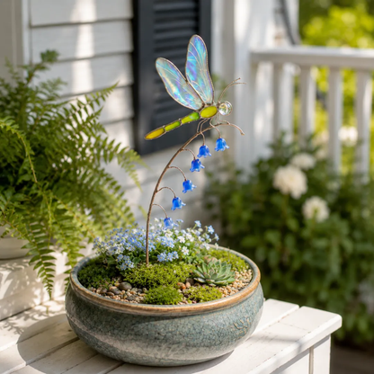 🦋Iridescent Dragonfly Garden Stake
