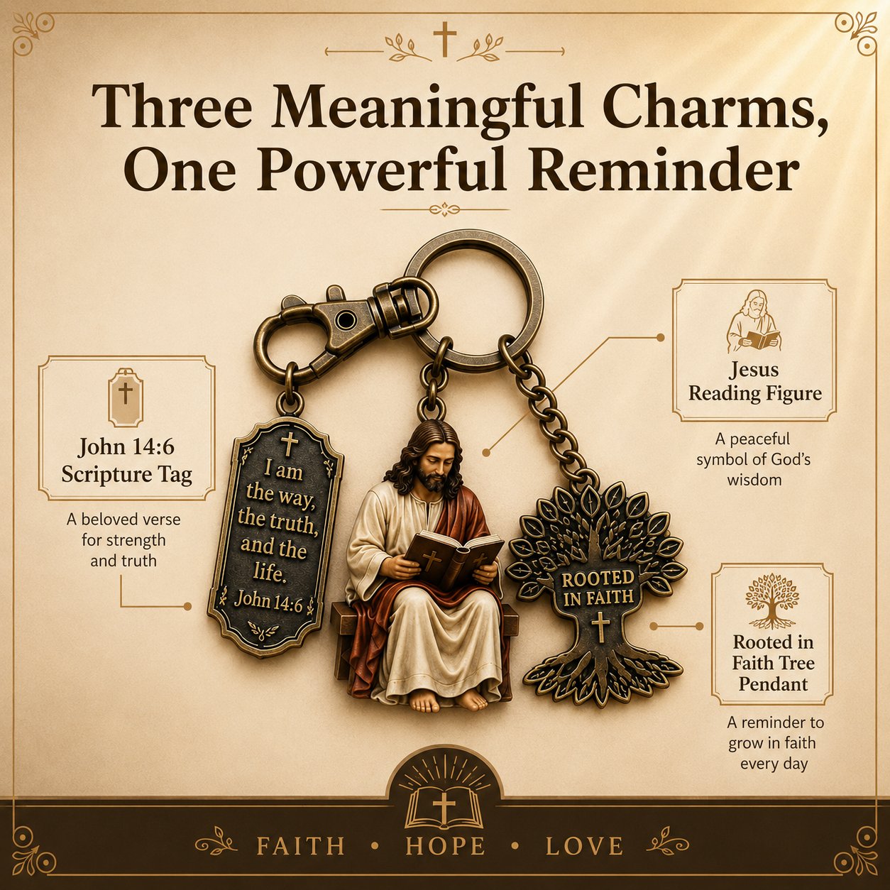 ✝️Jesus Reading Keychain