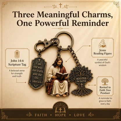 ✝️Jesus Reading Keychain