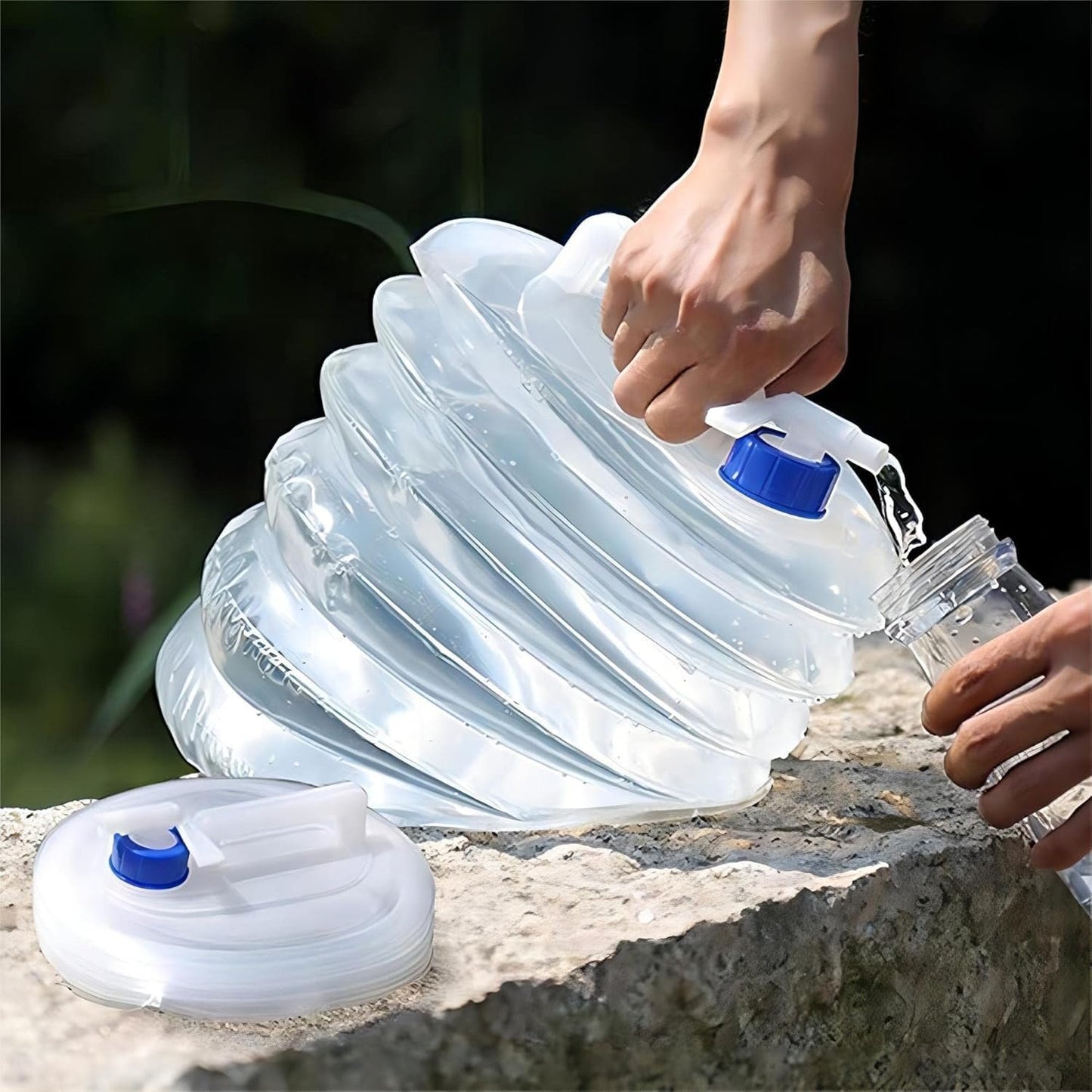 3-15L Foldable Water Container with Tap Portable Collapsible Water Storage Tank Water Carrier Lifting Bag Leakproof Water Pouch Camping Water Jug Travel Water Dispenser Outdoor Water Storage
