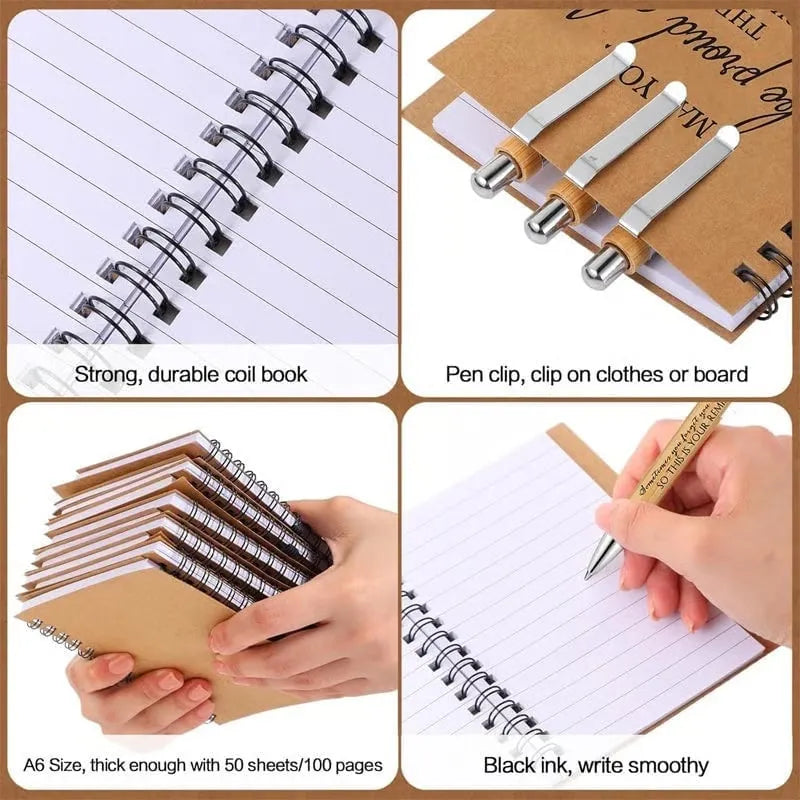 ❤️“Proud of You" Inspirational Keychain, Notepad & Bamboo Pen Gifts Set