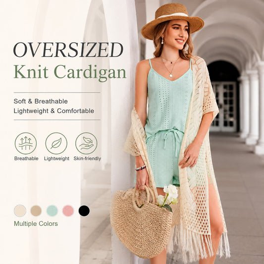 👗Womens Knit Cardigan Oversized Open Front Outwear New Spring  & Summer