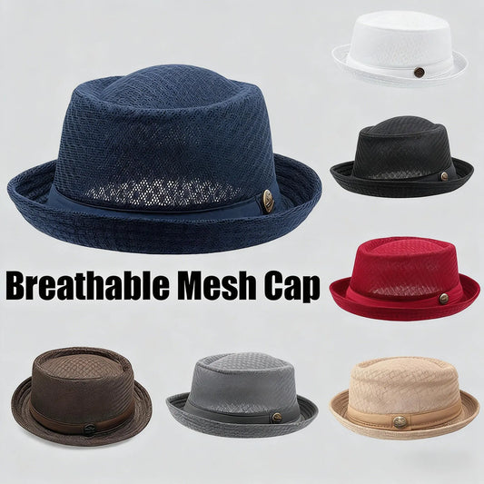 Summer Breathable Mesh Pork Pie Hat