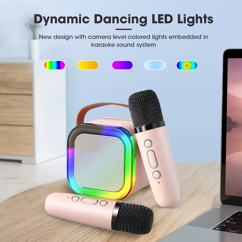 Mini Bluetooth Karaoke Speaker with Wireless Microphones