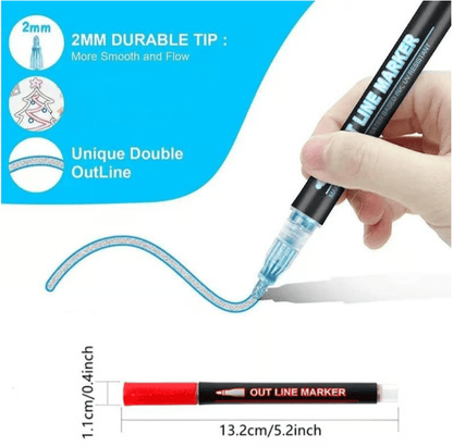 8/12/24/36/48 Colors Double Line Outline Art Pen Marker Pen