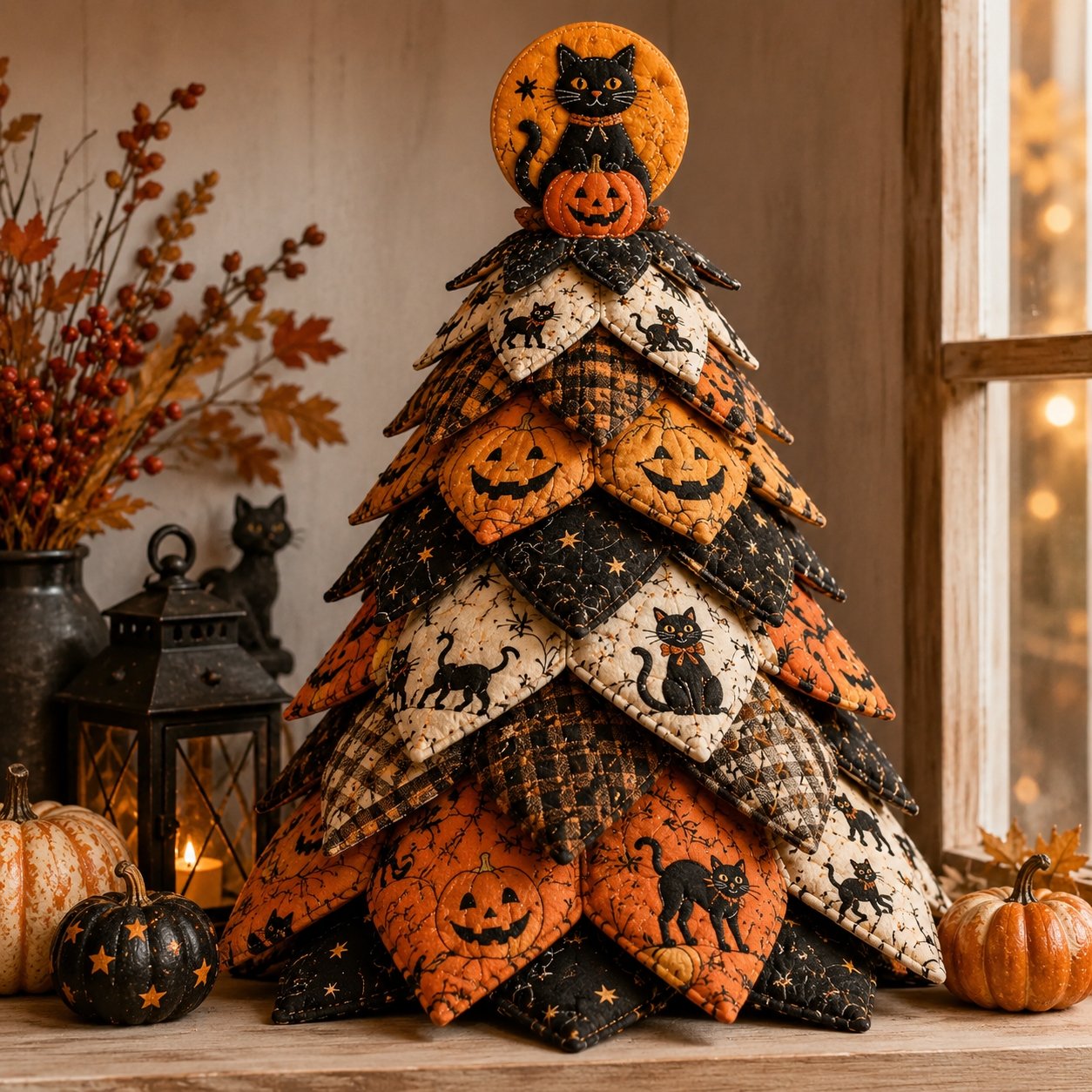 🔥LAST DAY 50% OFF - 🎃 DIY Halloween Quilted Fabric Tree Kit – Easy Layered Fabric Holiday Décor for Quilting Lovers(📦Buy 2 Free Shipping)