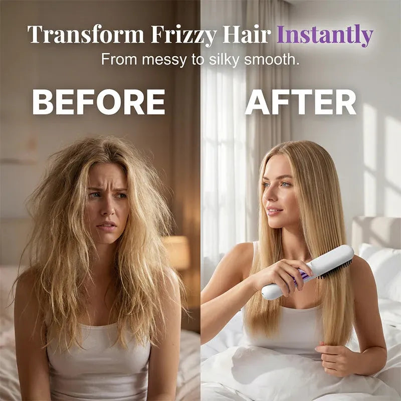 🔥Limited-time offer- 49% OFF🔥Cordless Ceramic Hair Straightener Brush