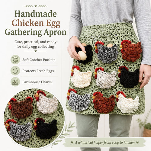 🐔Handmade Crochet Chicken Egg Collecting Apron🥚🎁