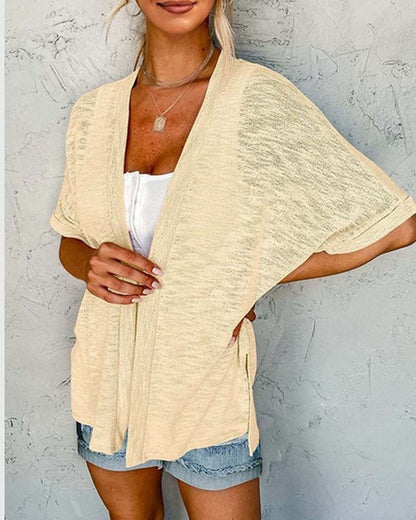Short Sleeve Casual Solid Coat