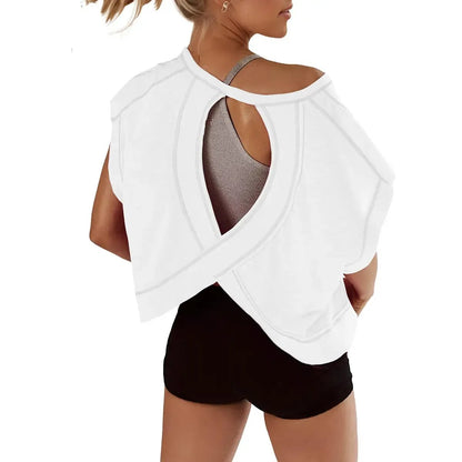 Hot Sale🔥Women's Asymmetrical Batwing Sleeve Tee – Summer Comfort with a Stylish Edge☀️