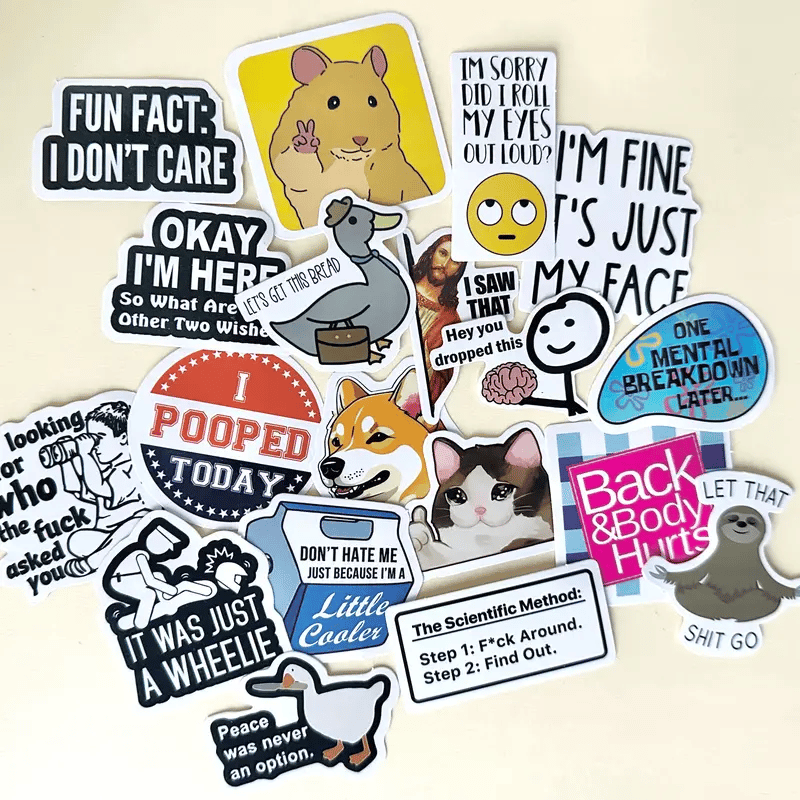 🔥💡130PCS Funny Saying Sticker Pack - Snarky, Sarcastic Bold Humor Vinyl Waterproof Meme stickers for laptop