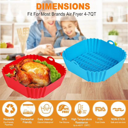 🔥 Square Silicone Reusable Cooking Basket Insert