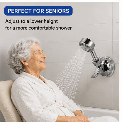 2pcs Adjustable Shower Head Holders Removable Suction Cup Shower Head Bracket No Drill Shower Head Bracket