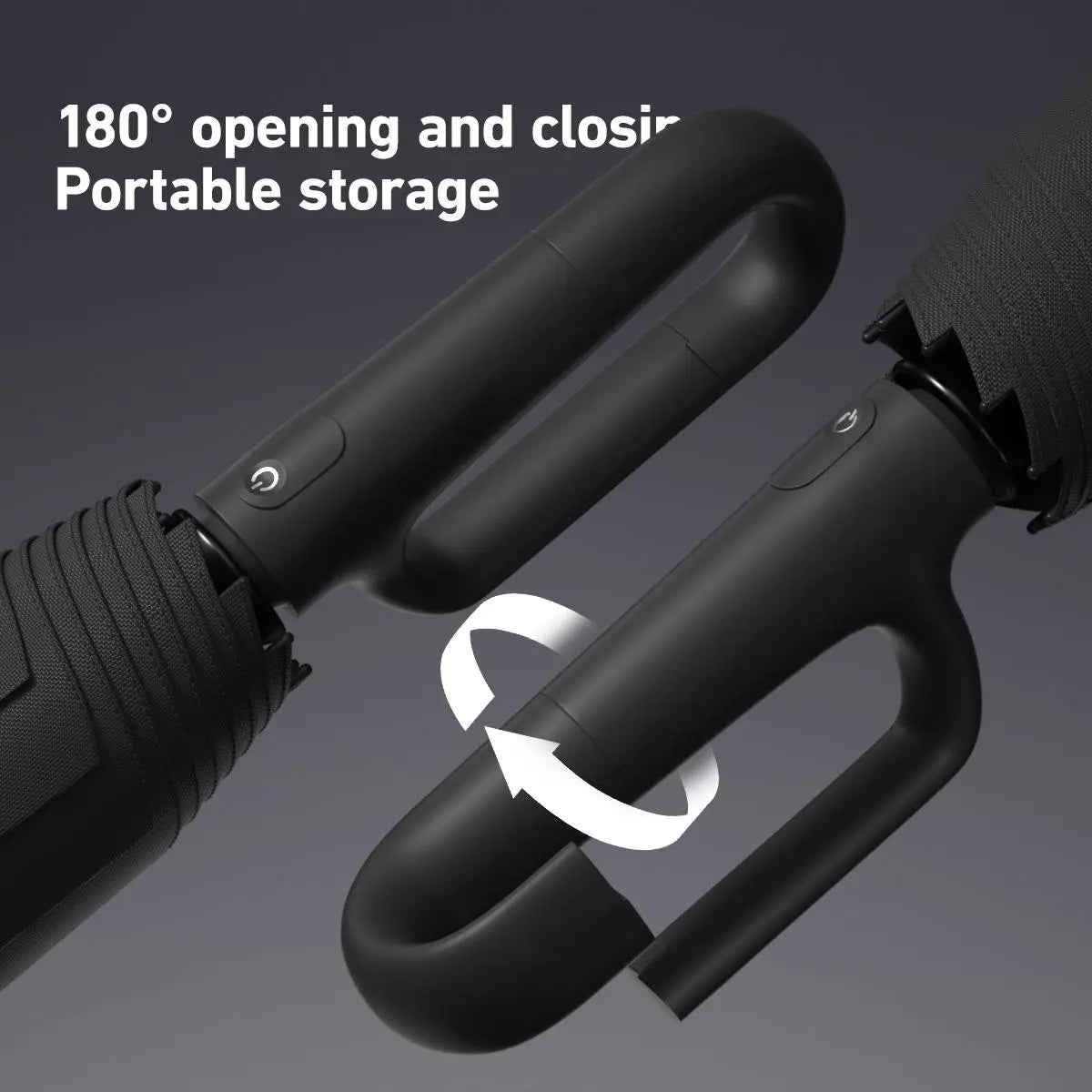 Portable Automatic Folding Umbrella, Windproof Waterproof with Loop Buckle