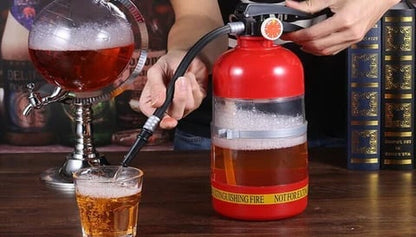 🧯Fire Extinguisher Beer Tub capacity, hand‑press dispenser. Unique design, keeps drinks fresh. Perfect for football parties & garden gatherings. 🏆⚽