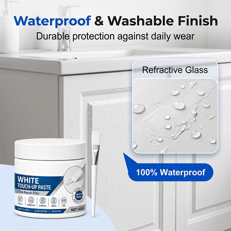 White Furniture Touch-Up Paste with Brush