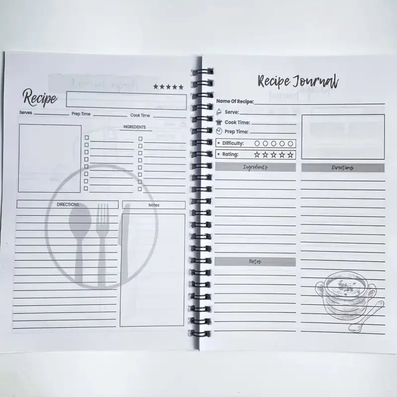 🔥Durable Spiral My Cookbook Notebook Illustrated Kitchen Tools Creative Warmth