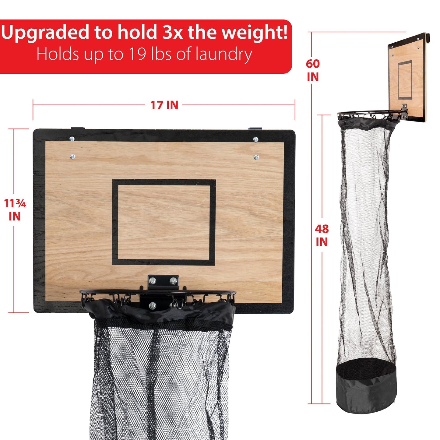 Over-the-Door Basketball Hoop Laundry Hamper