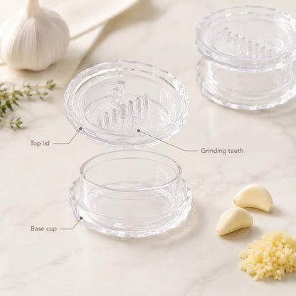 2PCS Clear Manual Garlic Twister and Ginger Mincer Tool