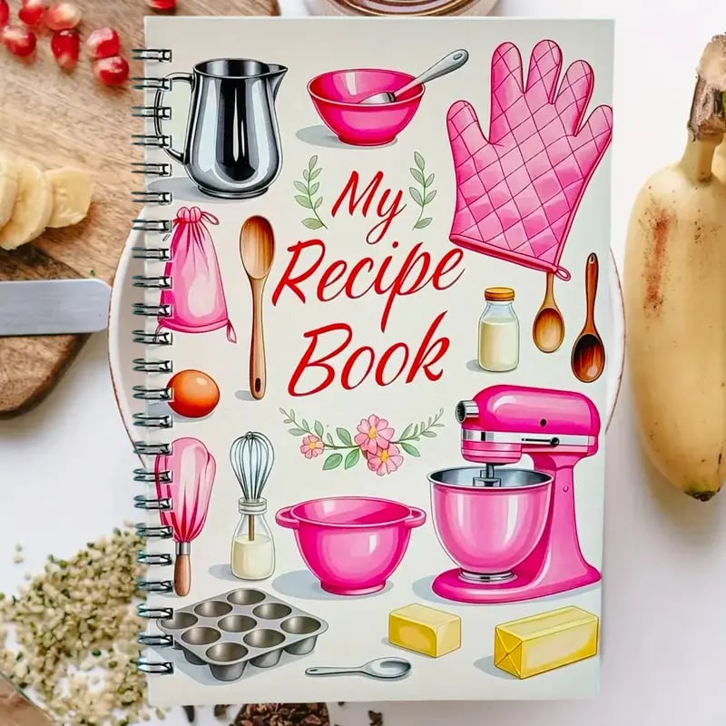 🔥Durable Spiral My Cookbook Notebook Illustrated Kitchen Tools Creative Warmth