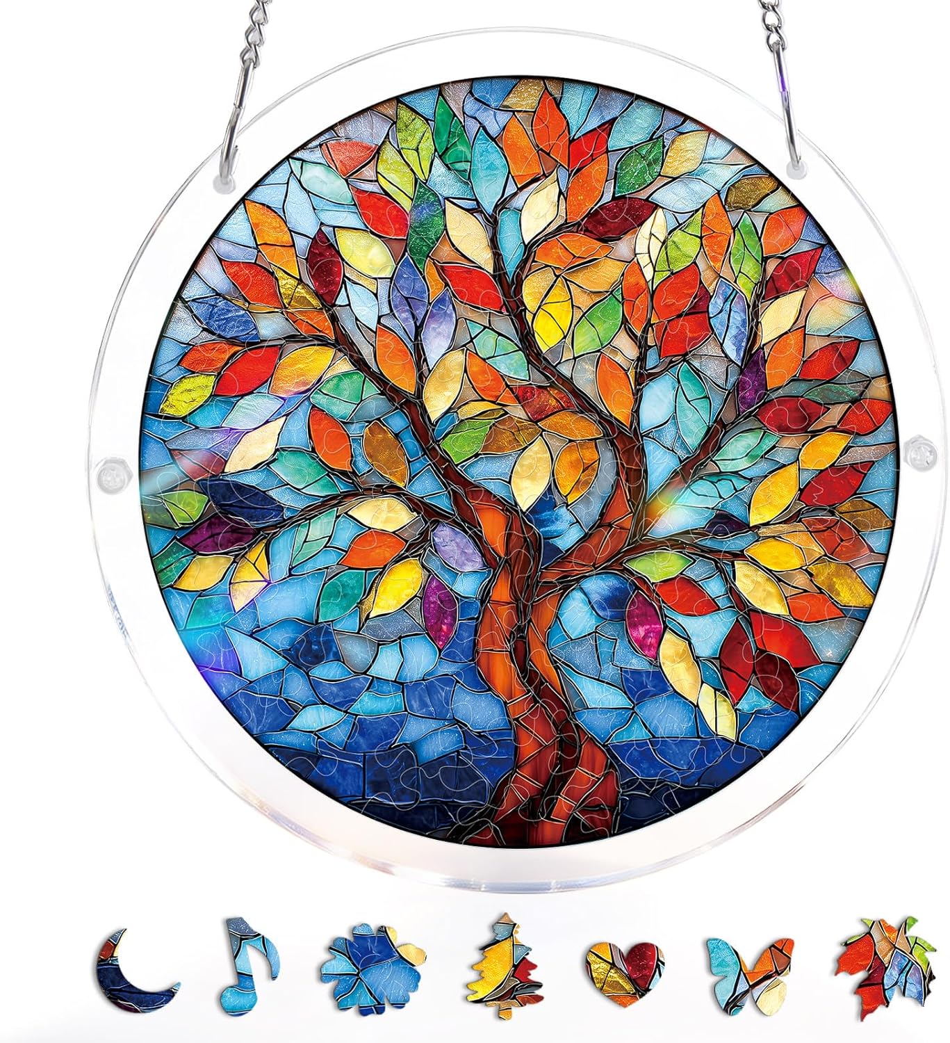 🧩Acrylic Jigsaw Puzzle Suncatcher - Glowing Feather Haven