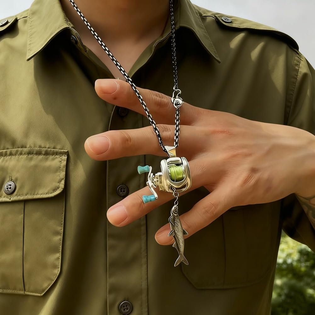 Mini Fishing Reel Necklace