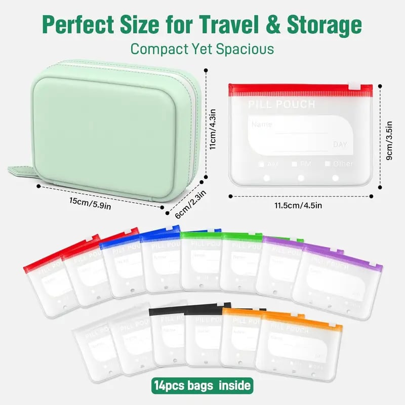 🏆Flash Sale⚡ 50K+ SOLD! Waterproof Pill Pouch Set-14Pcs Bags Inside