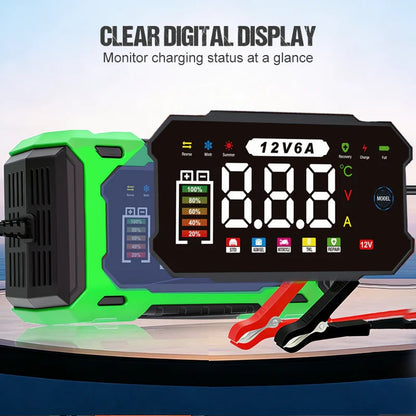 ⚡ Dailyardpromax® 12V 6A Smart Car Battery Charger with Pulse Repair – Fast, Safe & Extend Battery Life 🚗🔋✨