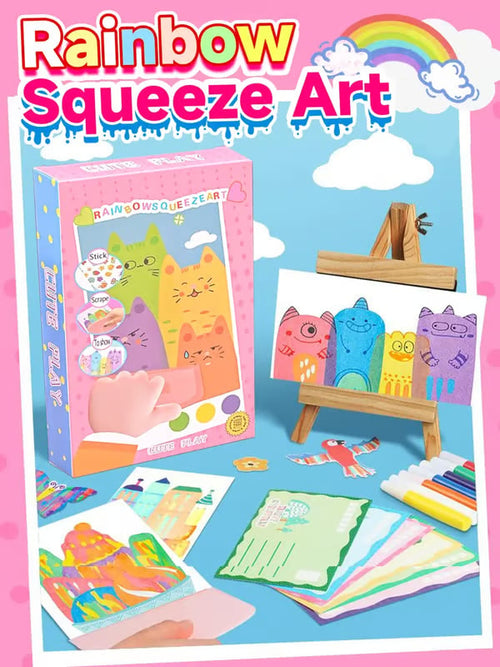 🌈Rainbow Squeeze Art Kit: The Most Satisfying DIY Scrape Art Set for Kids! ✨