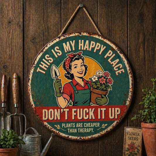 🌿💖"This Is My Happy Place" Garden Metal Sign