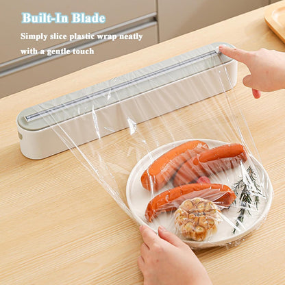 Magnetic Plastic Wrap Dispenser with Slide Cutter