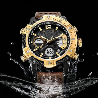 🔥Multifunctional Dual Display 3ATM Waterproof Men's Quartz Sports Watch