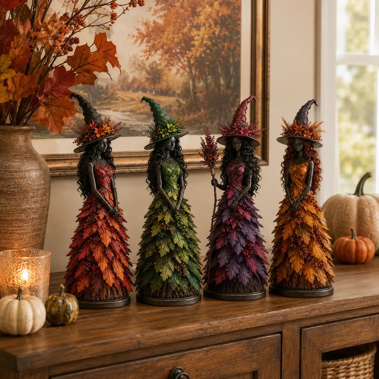 💥LAST DAY 50% OFF - 🧙 Enchanted Autumn Witch Figurine (📦Buy 3 Free Shipping)