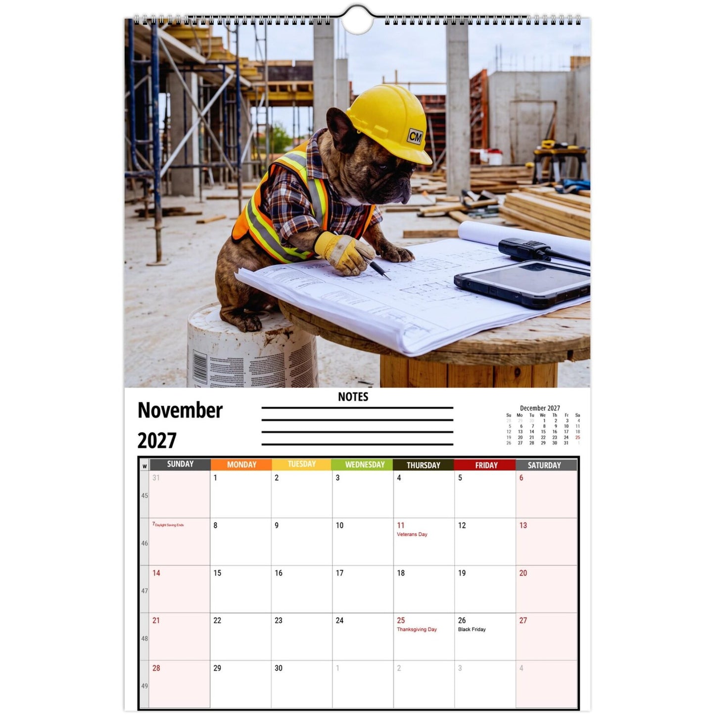 🐶 Funny French Bulldogs Wall Calendar 2027