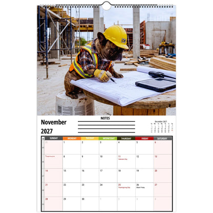 🐶 Funny French Bulldogs Wall Calendar 2027
