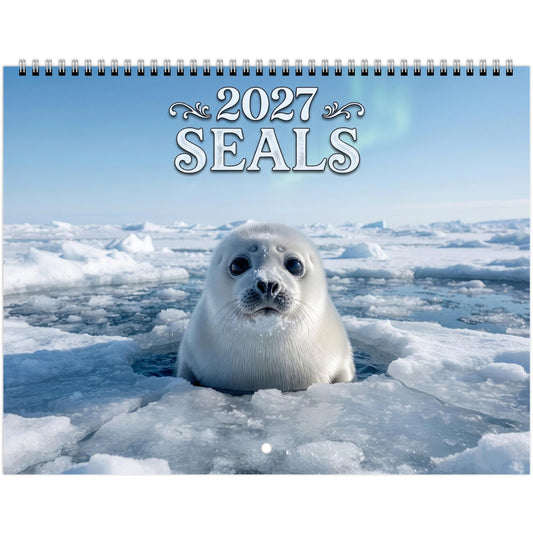 2027 Cute Seal Wall Calendar, Wildlife Ocean Animal Gift